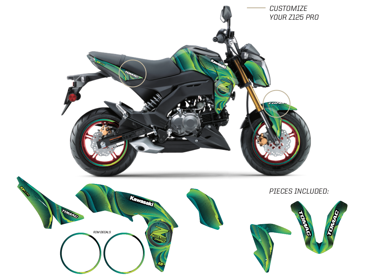 Vortex Green Z125 Pro (17-25) – D'COR Visuals