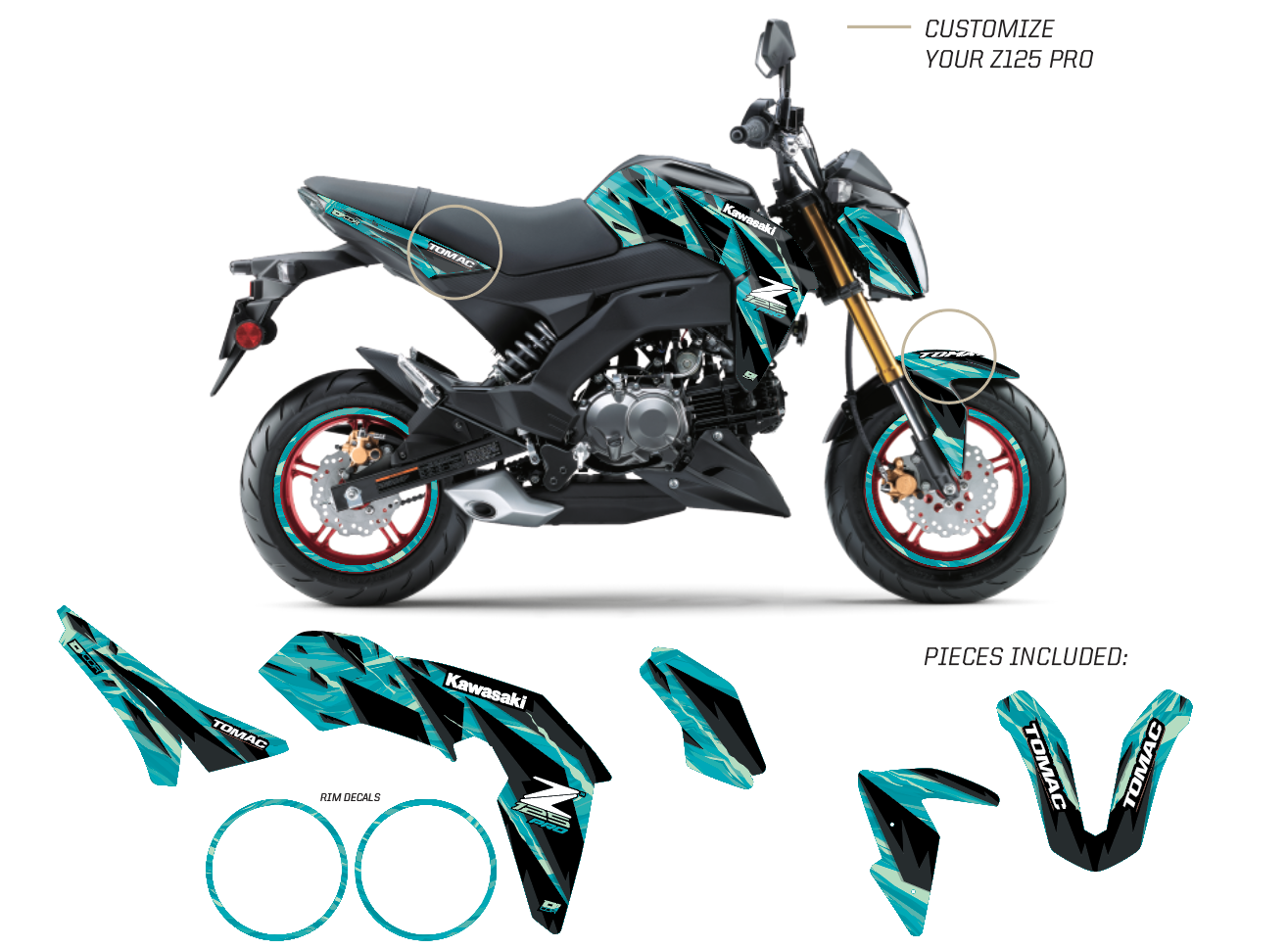 Destroy Teal Z125 Pro (17-25) – D'COR Visuals